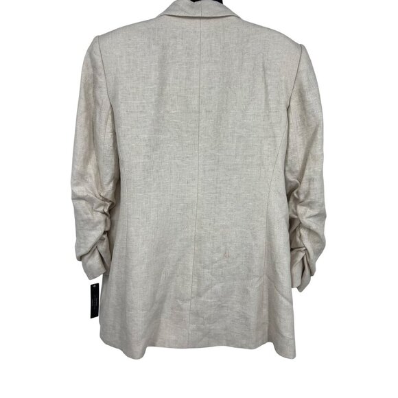 Tahari Arthur S. Levine Women Linen Blazer Jacket Size 16 Light Natural NWT New - Picture 7 of 12